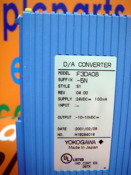 YOKOGAWA PLC F3DA08-5N D/A CONVERTER - PLC DCS SERVO Control MOTOR POWER  SUPPLY IPC ROBOT